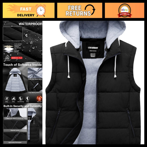 Men winter puffer vest with - men's,