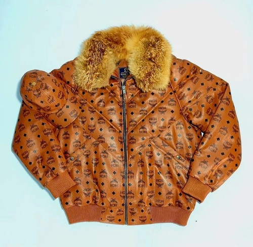 Mcm cognac monogram - cognac, leather