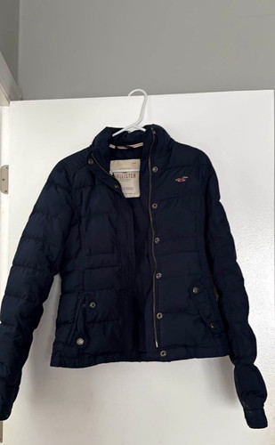 Hollister blue puffer jacket - blue,