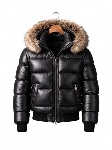 Men genuine leather puffer - men’s,