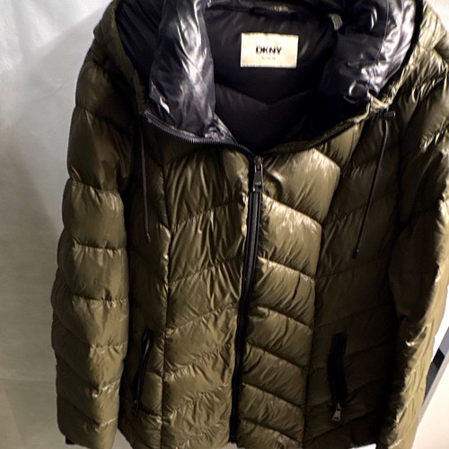 Dkny men green hooded - hooded, down