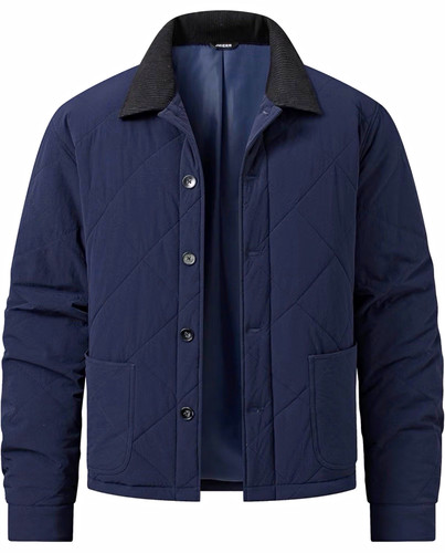 Men blue quilted jacket xl - jacket,