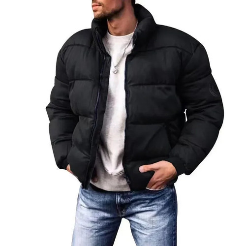 Men quilted puffer coat - quilted,